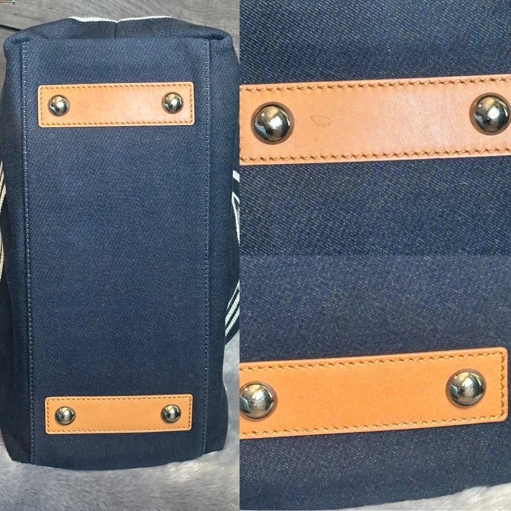 💙Chanel Blue Striped Large Denim Shopper Tote💙 - Picture 7 of 15